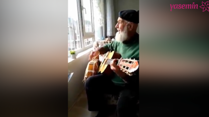 Bestefar lekte og fortalte 'Ah lie world' med gitar!