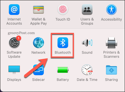 Åpne Bluetooth-innstillingsmenyen på Mac