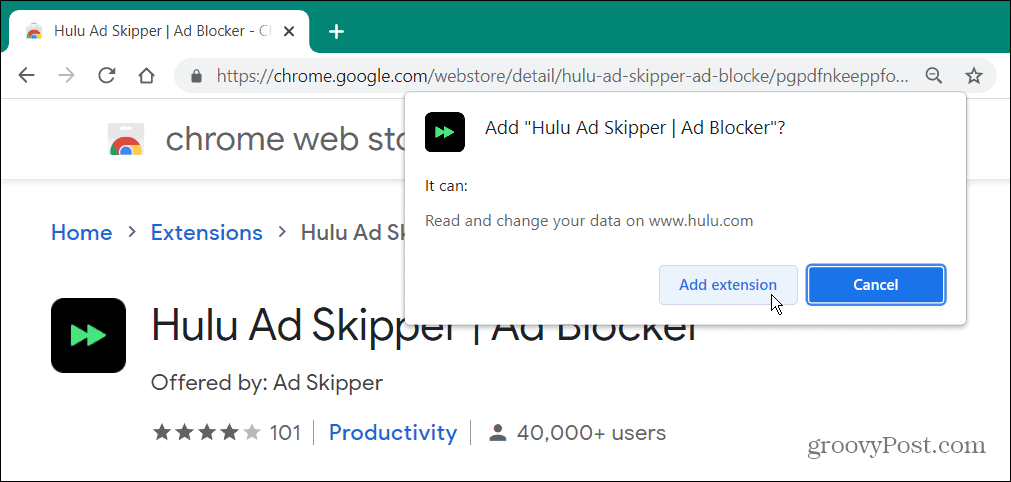 Hulu Ad-Block-utvidelse