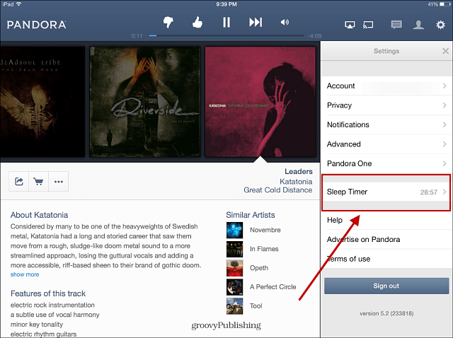 Pandora legger til Sleep Timer-funksjon for iPad