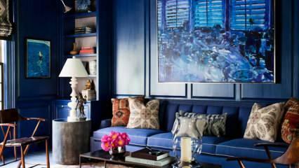 Hvordan bruke blått i stue og soverom?