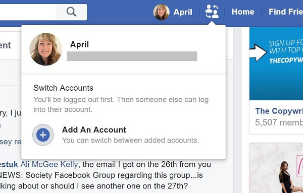Facebook ser ut til å teste en knapp som lar brukerne raskt bytte mellom kontoer.