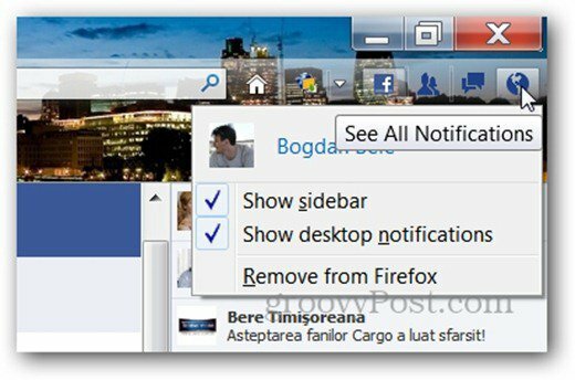 facebook messenger for varslingsfelt for Firefox