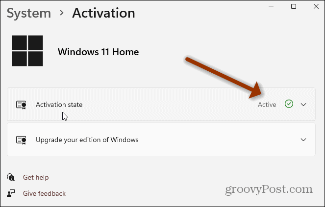 Windows 11 aktiveringsinnstillingsside