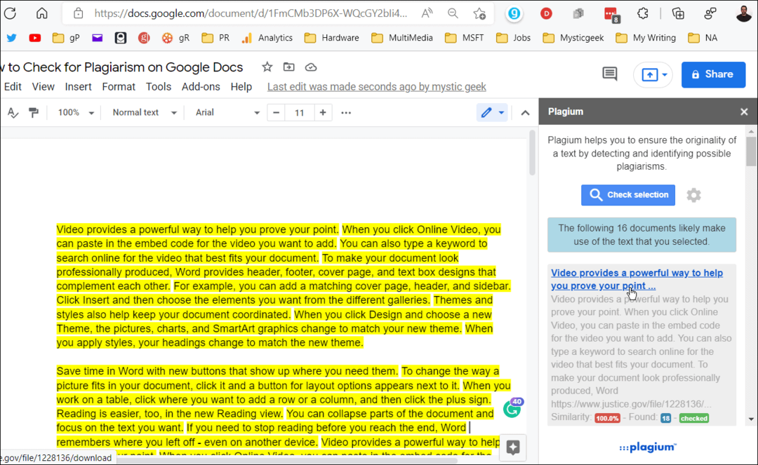 Hvordan sjekke for plagiat i Google Dokumenter