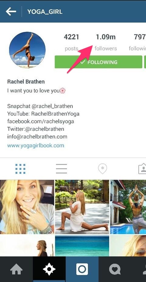 instagram-konto for yoga_girl