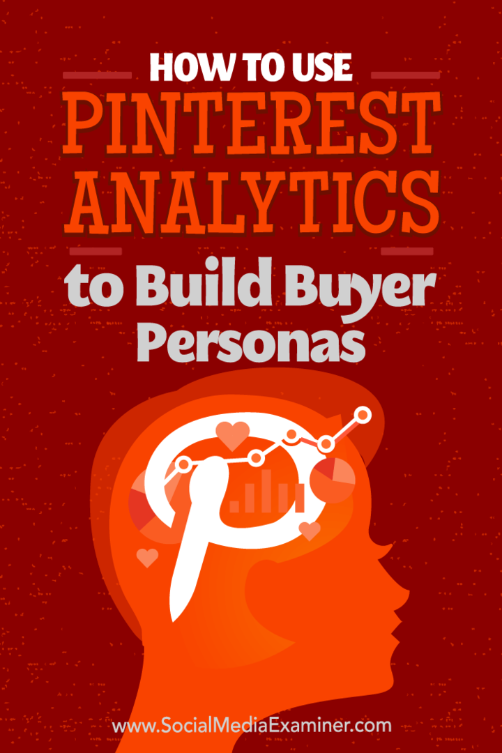 Hvordan bruke Pinterest Analytics til å bygge kjøperpersoner av Ana Gotter på Social Media Examiner.