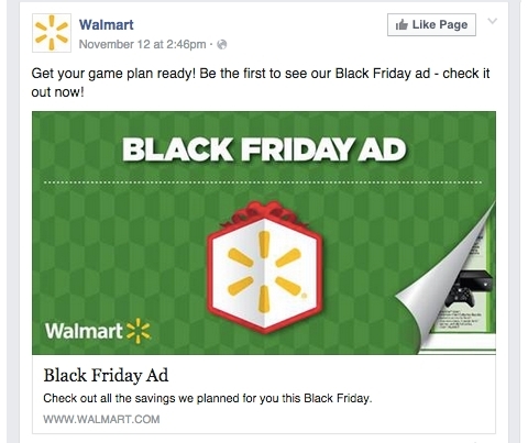 walmart facebook oppdatering