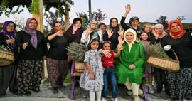 First Lady Erdoğan besøkte Ecological Village og høstet lavendel i Ankara