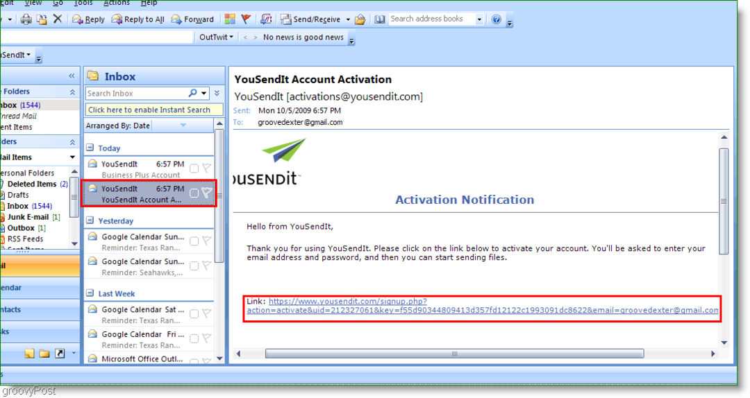Hvordan sende store filer i Outlook gratis ved hjelp av YouSendIt