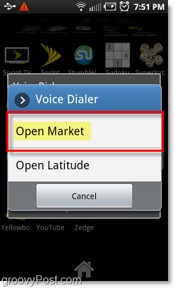 Åpne Android App-markedet med stemme på Android-telefoner