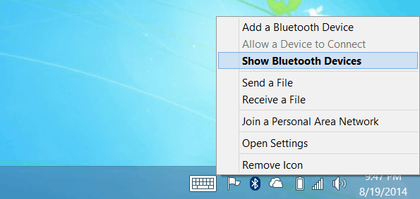Vis Bluetooth-enheter
