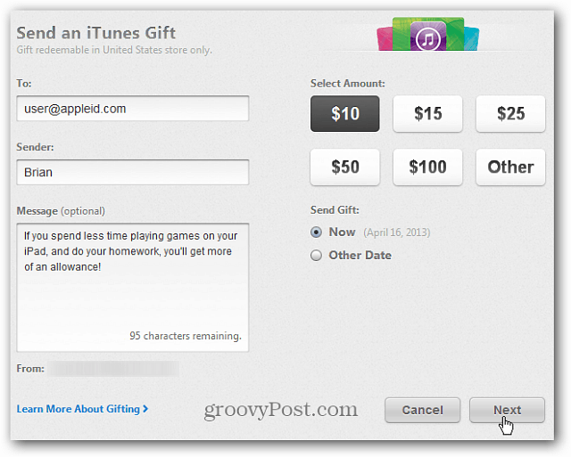 Slik sender du virtuelle iTunes-gavekort fra iTunes eller iOS-enheter