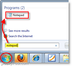 Windows 7-skjermbilde - åpen notisblokk