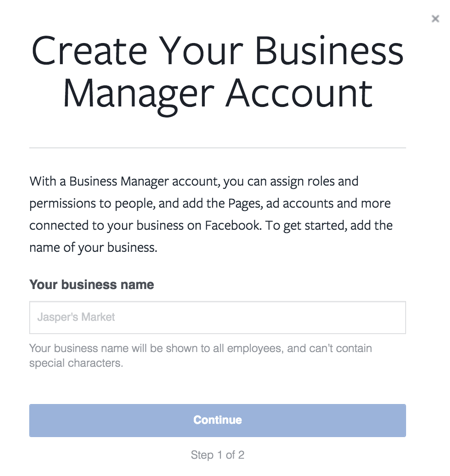 Skriv inn firmanavnet ditt for å konfigurere bedriftskontoen.