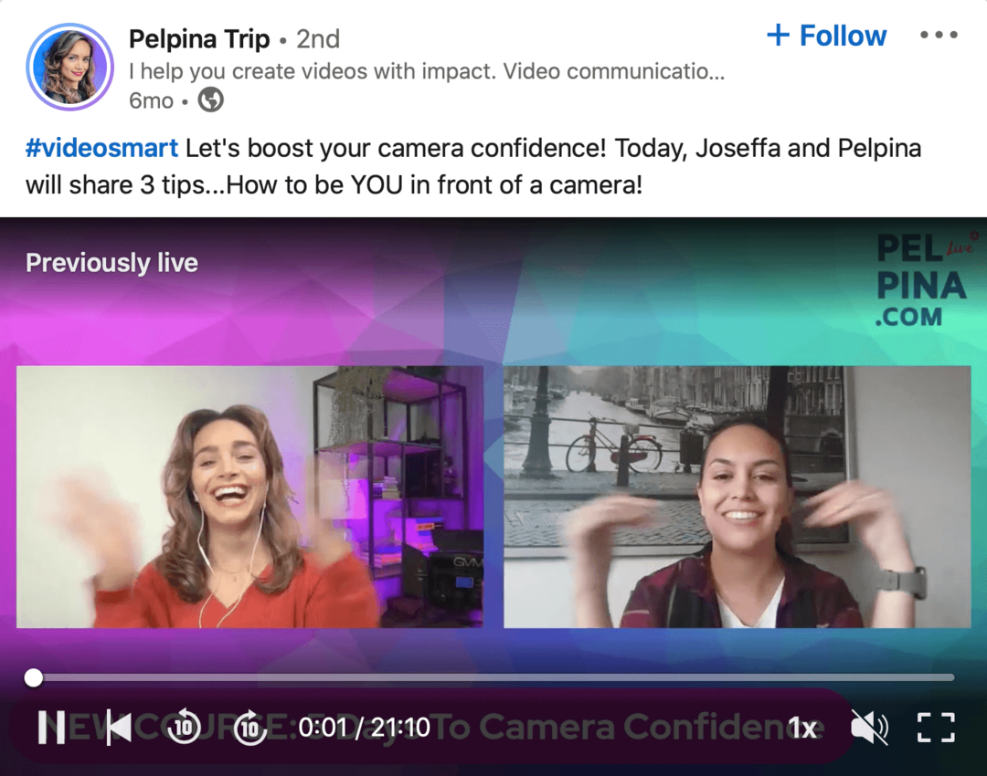 bilde av LinkedIn-video fra Pelpina Trip