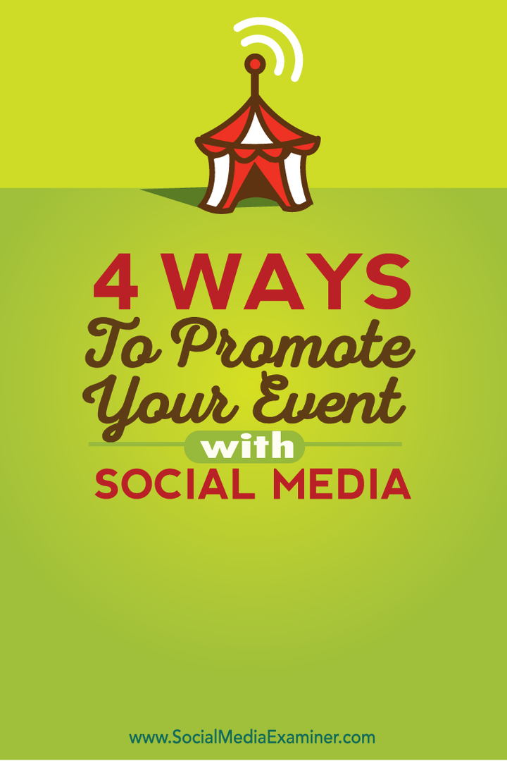4 måter å markedsføre arrangementet ditt med sosiale medier: Social Media Examiner