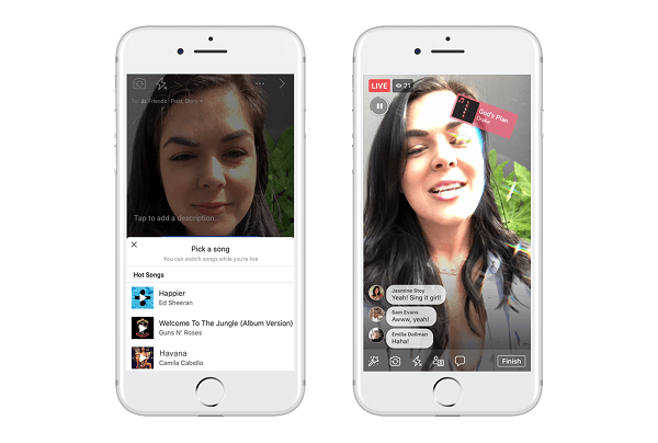 Facebook tester Lip Sync Live, en ny funksjon designet for å la brukerne velge en populær sang og later til å synge den på en Facebook Live-sending.
