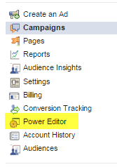 få tilgang til annonser i power editor