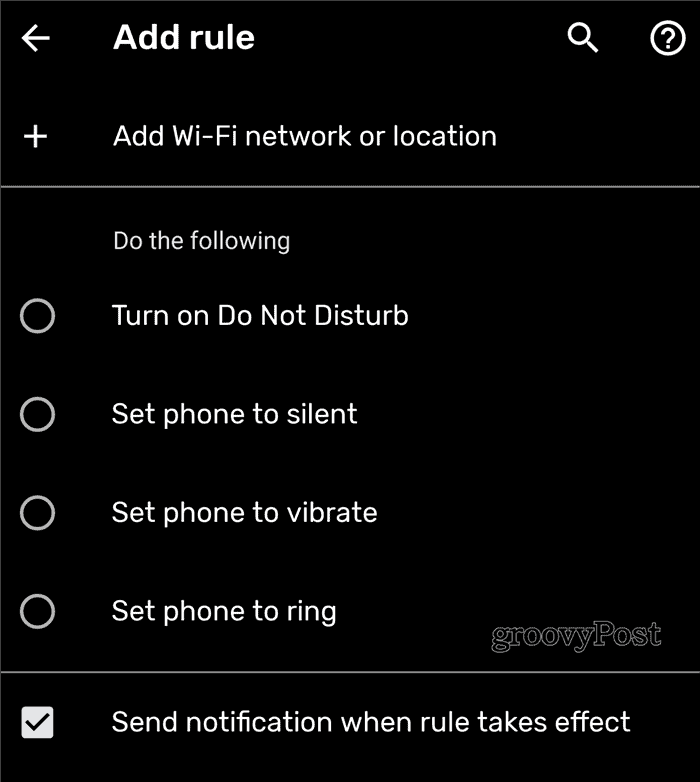 Android-regler legg til regel