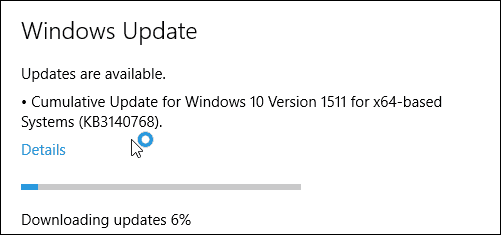 Kumulativ oppdatering av Windows 10 KB3140768