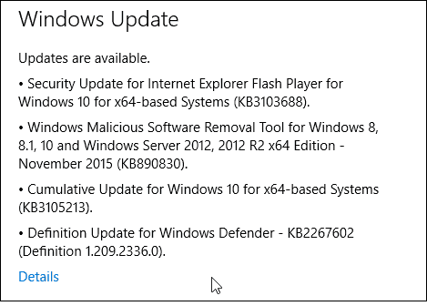 Windows 10-oppdatering KB3105213