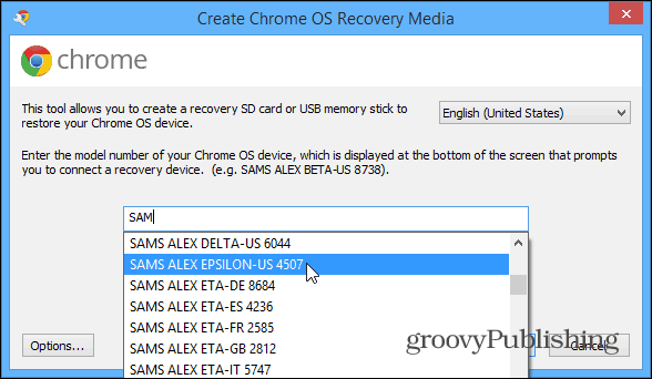 Chrome OS-gjenoppretting
