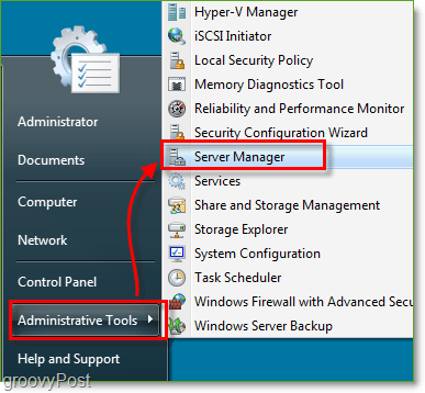 Skjermbilde - Windows Server 2008 Launch Server Manager