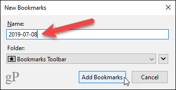 Ny bokmerker-dialog i Firefox