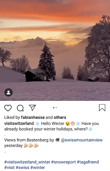 eksempel på Instagram-forretningsinnlegg ved bruk av tagafriend-hashtag