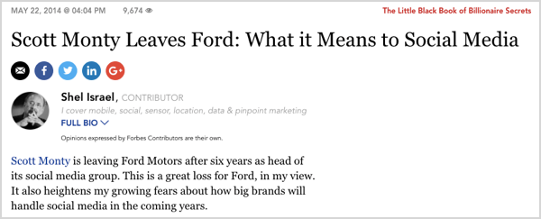Scott Monty leder avgiften for sosiale medier for Ford.