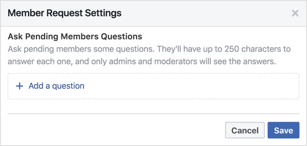 Du kan stille ventende Facebook-gruppemedlemmer 3 spørsmål.