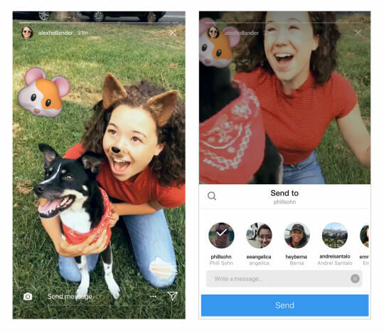 Instagram kunngjorde at brukere nå kan dele Instagram Stories i Direct.