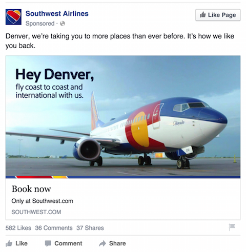 sørvest flyselskap facebook annonse