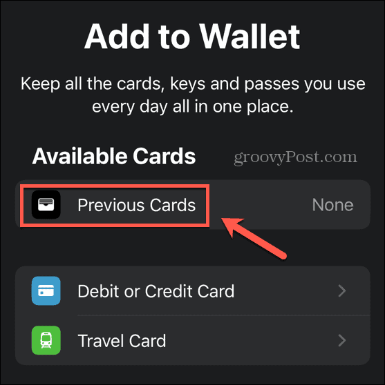 lommebok app tidligere kort
