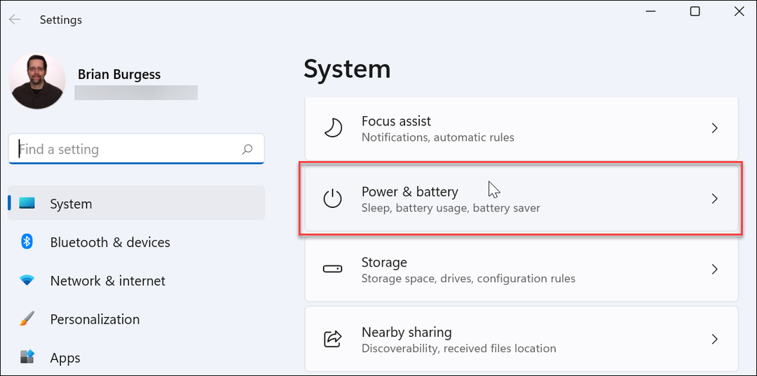 Strøm- og batteriinnstillinger Windows 11