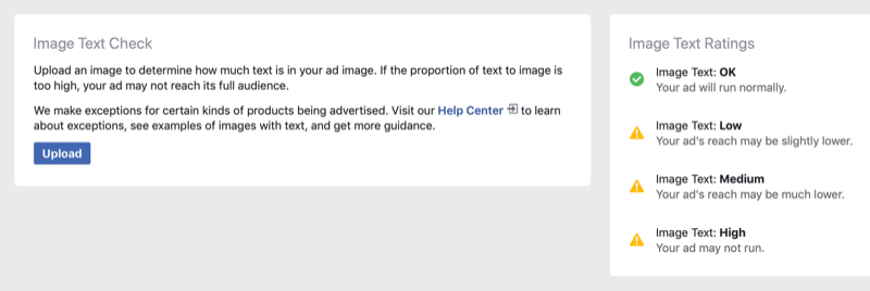 Facebook Image Text Check verktøy