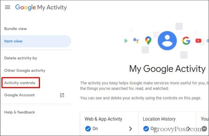 Google aktivitetskontroller
