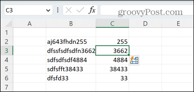 Excel-blitsfyllingsresultater
