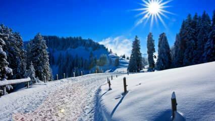 De vakreste alpinanlegg og hotell om vinteren