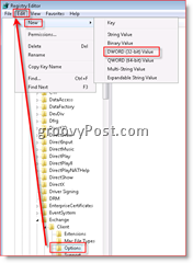 Windows Registerredigering som aktiverer e-postgjenoppretting i Inbox for Outlook 2007 Dword