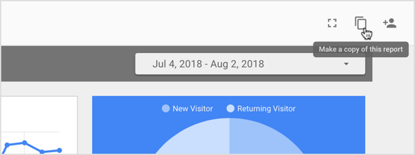 Åpne rapporten du vil basere en ny rapport på, og klikk på ikonet Kopier. 