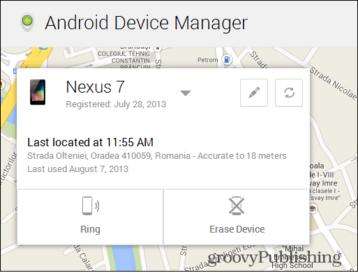 Android Device Manager-kart