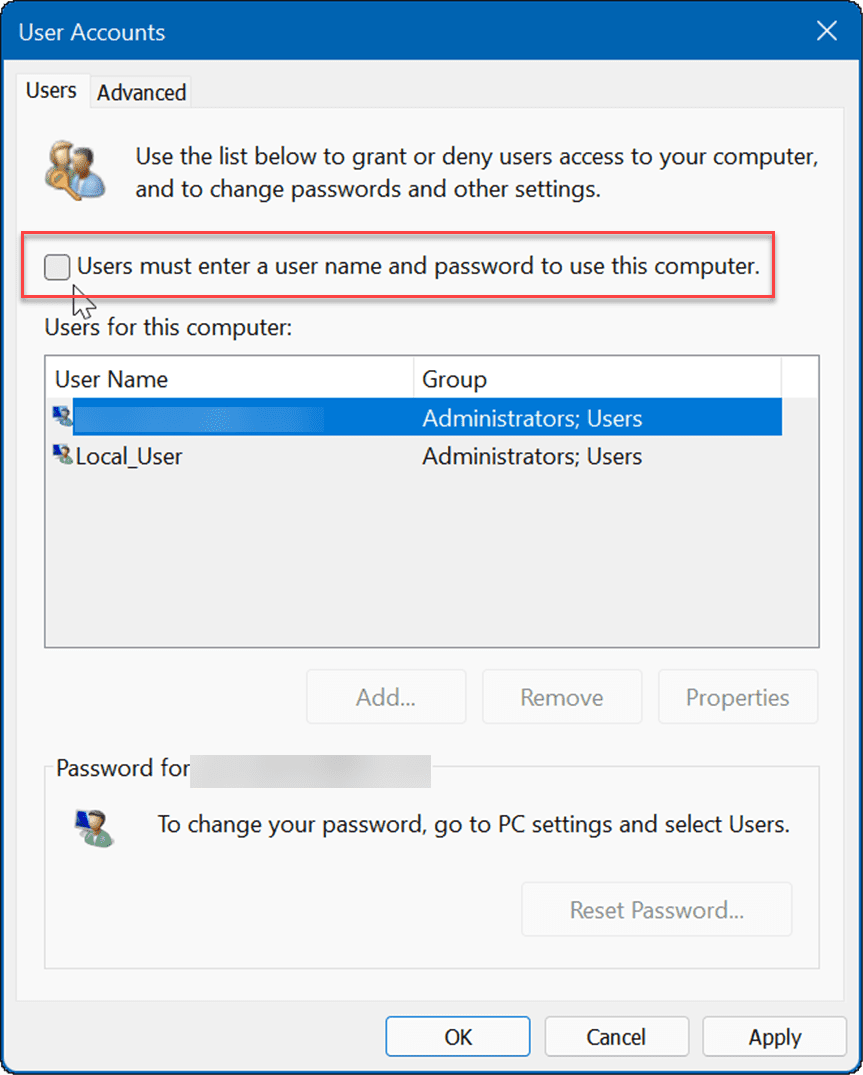 logger automatisk på Windows 11