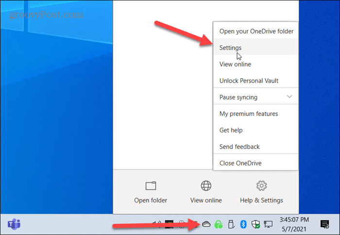 Microsoft OneDrive-innstillinger