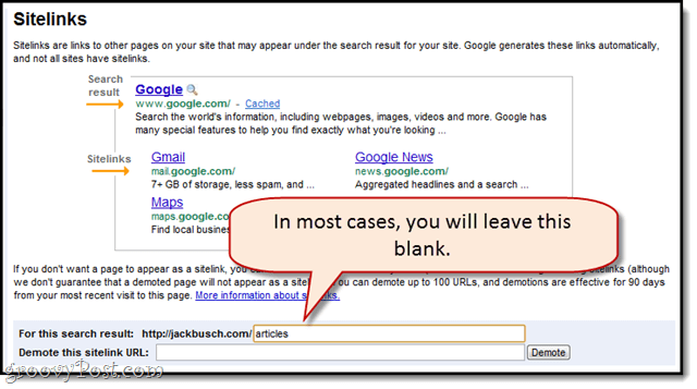 demotere nettstedslinker i Googles verktøy for nettredaktører