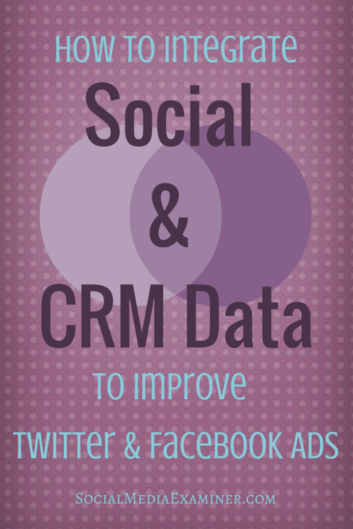 Slik integrerer du sosiale og CRM-data for å forbedre Twitter- og Facebook-annonser: Social Media Examiner