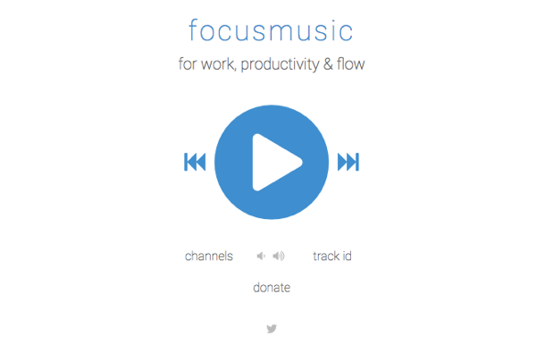 Få musikk for å fokusere på FocusMusic.fm.