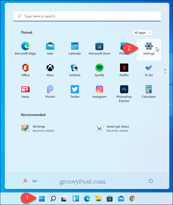 Åpne Windows 11 -innstillinger