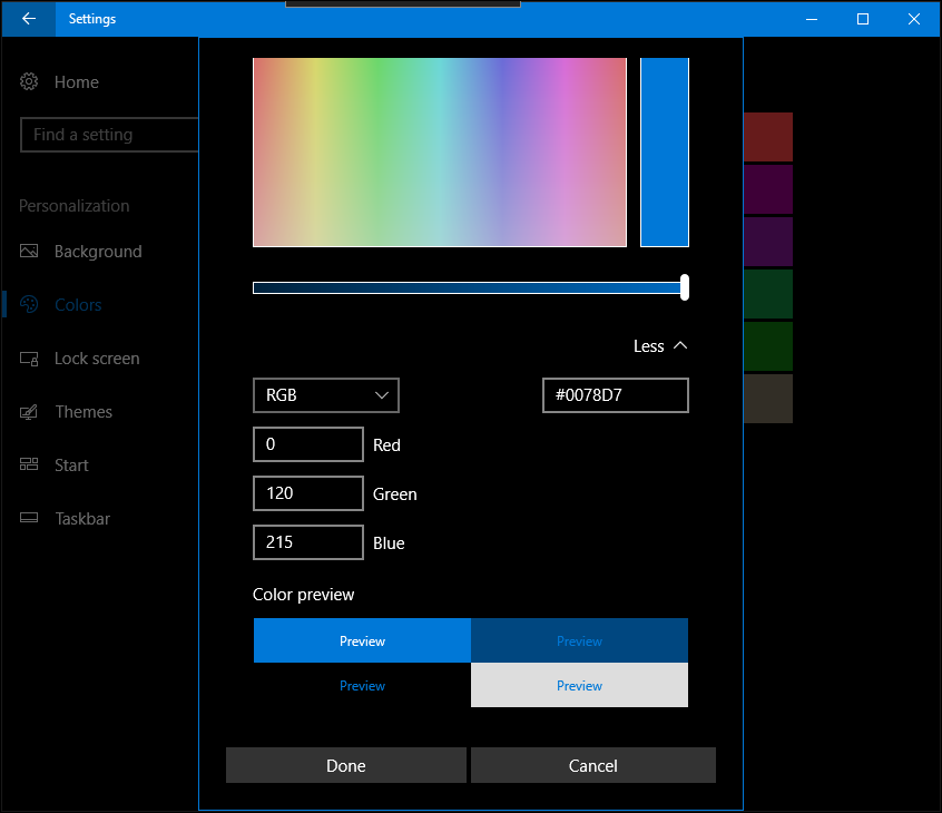 Windows 10-skaperne oppdaterer personlige farger